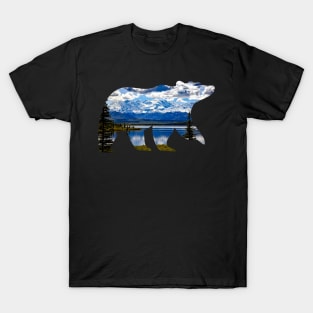 Alaskan mountain view bear silhouette T-Shirt